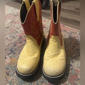 Women’s Western Boots - Yellow and Red
